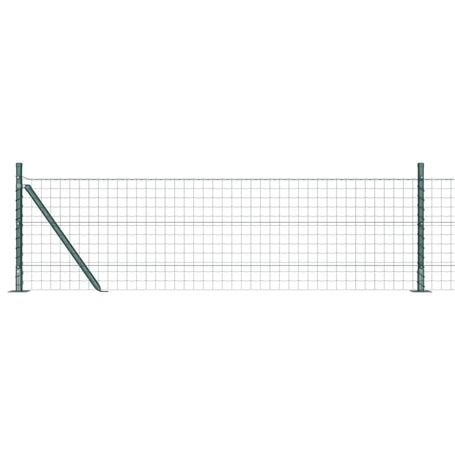 vidaXL Zaun mit Pfosten Grün 0,6 x 25 m Stahl und PVC 3350842 günstig online kaufen