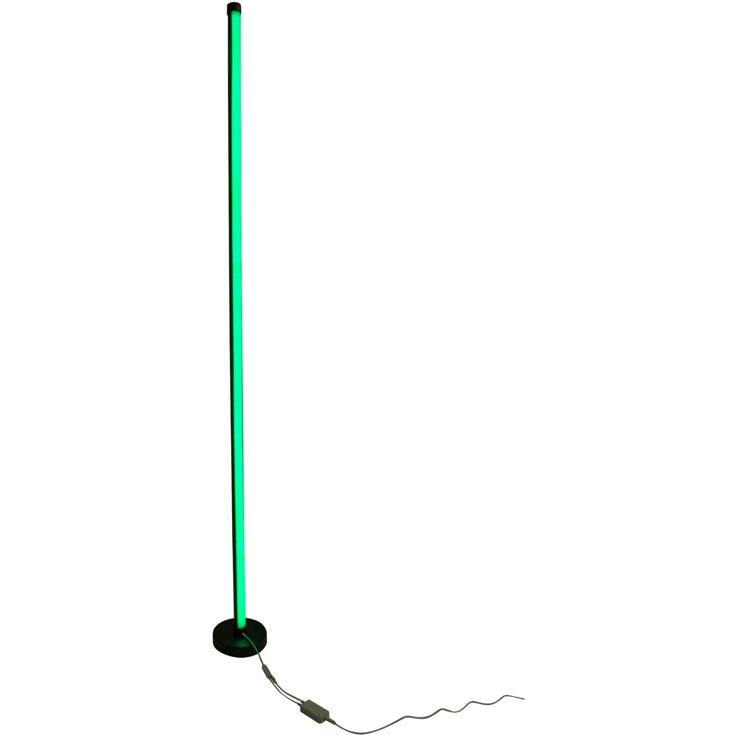 Näve LED-Stehleuchte Digital Motion Light, 150 cm, mit grünem Licht und schwarzem Fuß.