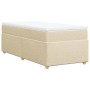 Cremefarbenes vidaXL Boxspringbett (90x190 cm) mit Matratze und Füßen.