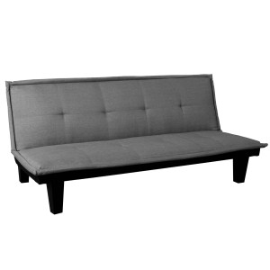 MCW 3er-Sofa C87, dunkelgraues Textil-Schlafsofa mit 3 Sitzplätzen und verstellbarer Rückenlehne.