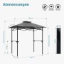 Wiltec Grillpavillon Grau 245X152X242Cm Bbq Pavillon Grillüberdachung Grillzelt_4
