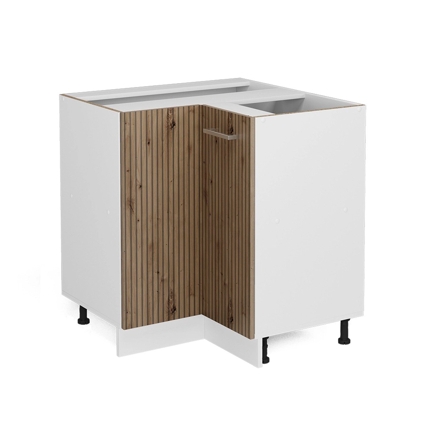Vicco Eckunterschrank R-Line Artisan-Eiche/Weiß 76 cm ohne Arbeitsplatte