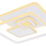 Moderne, dimmbare LED-Deckenleuchte Roderick von Globo, weiß/chrom, quadratisches Design.