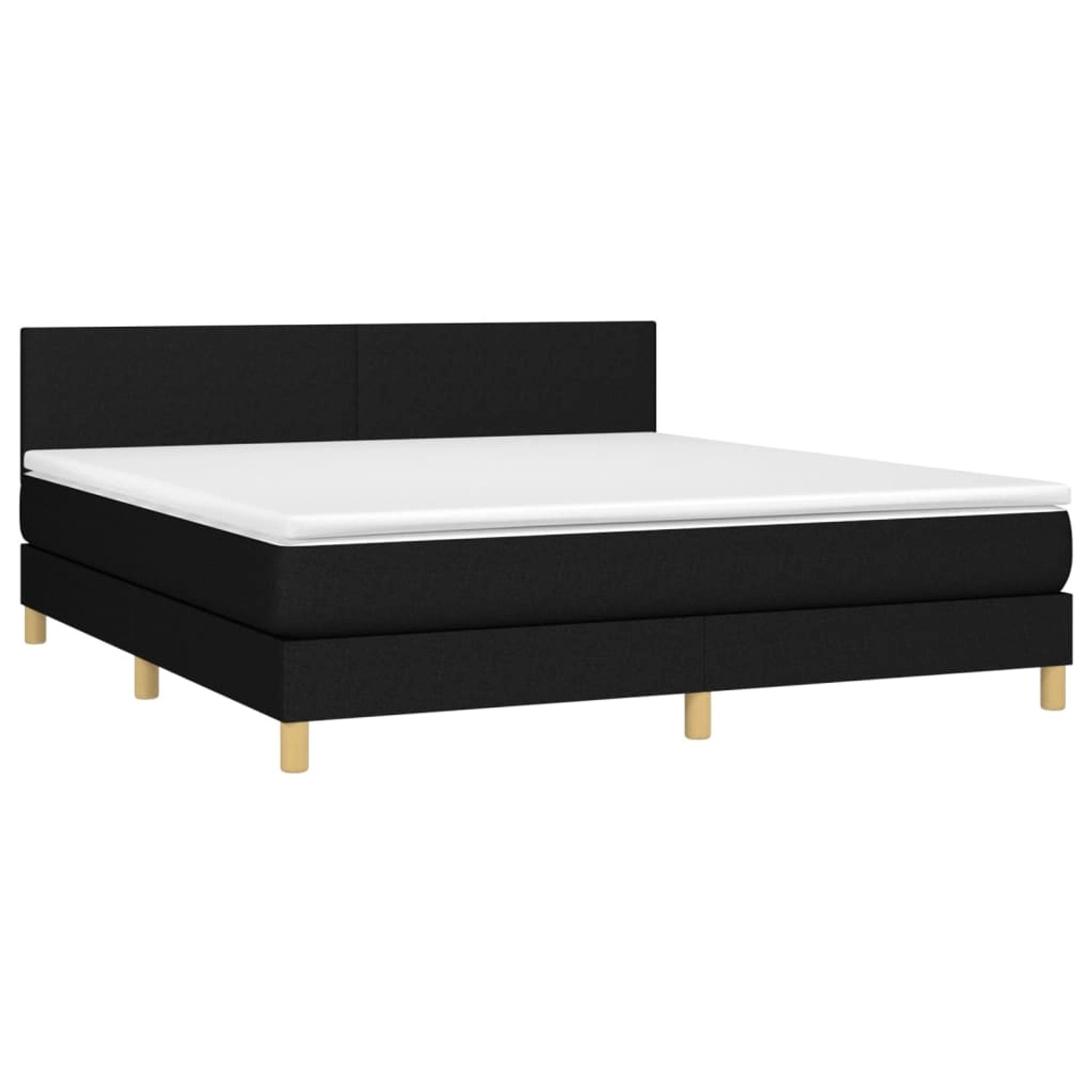vidaXL Boxspringbett mit Matratze & LED Schwarz 160x200 cm Stoff 3133567 günstig online kaufen
