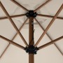 Detailaufnahme: Doppler Kurbelschirm Life Wood Ø 300 cm Natur, Holzoptik, helle Bespannung.