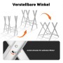 Verstellbarer, verzinkter Xpotool Sägebock aus Stahl. Zeigt Winkelanpassung und Justierschraube für Holzarbeiten.