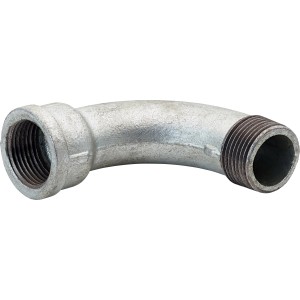 90-Grad-Fitting aus Temperguss, 30,3/33,3 mm, für verzinkte Rohre.