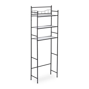 Relaxdays Überbauregal Metall Schwarz 3 Ablagen 165 cm x 58 cm x 25 cm