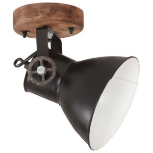 Schwarze Wand-/Deckenlampe im Industriestil mit Holzsockel, E27 Fassung. Lampen & Leuchten für dein Zuhause bei OBI.