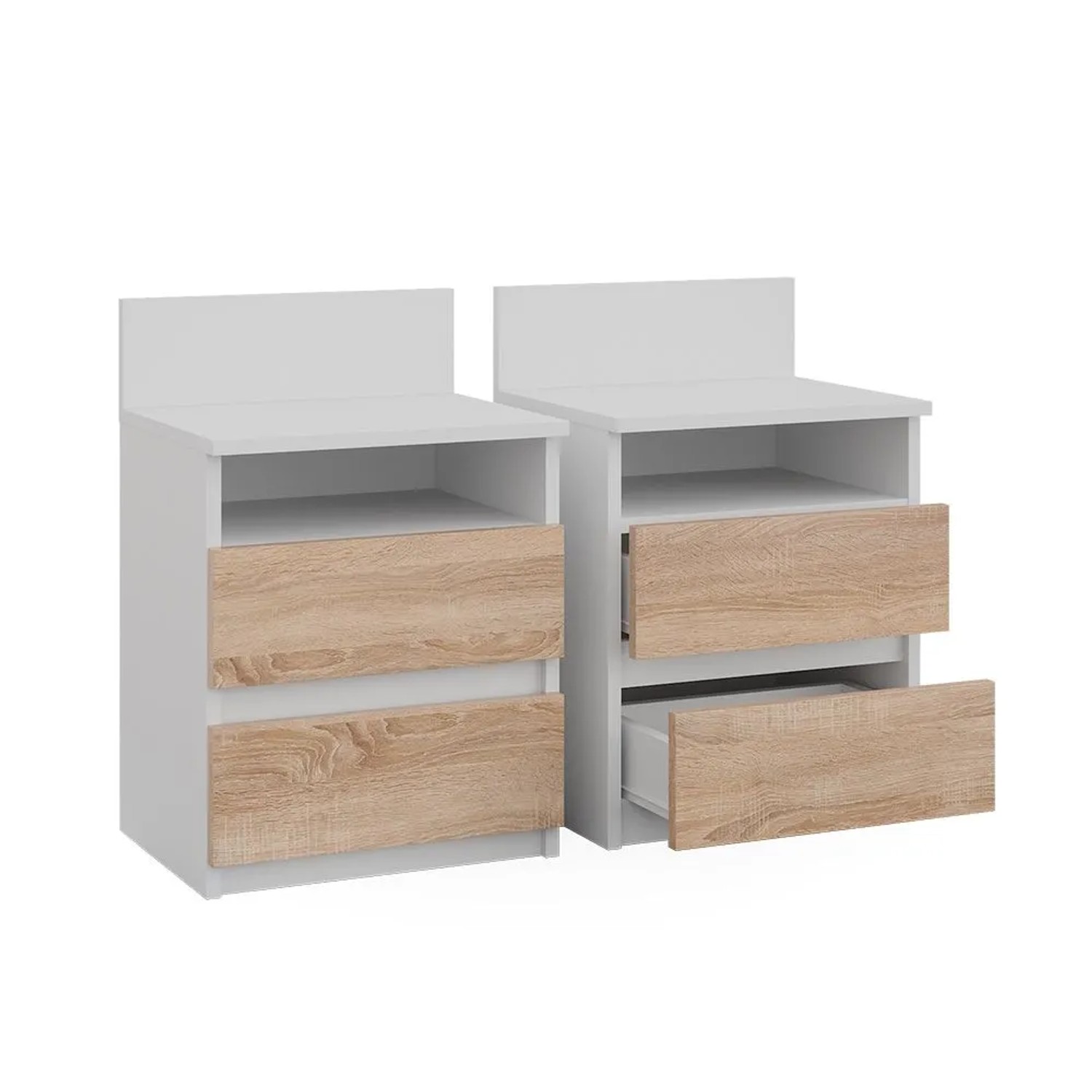 Vicco Nachttisch Monty Weiß Sonoma 32 x 59 2er Set