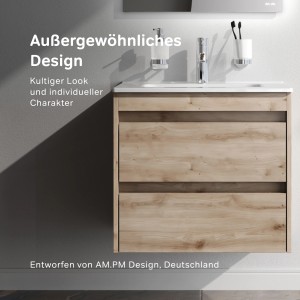 AM.PM Waschtischunterschrank Spike mit Becken Eichenfarbe 2 Schubladen 60 cm