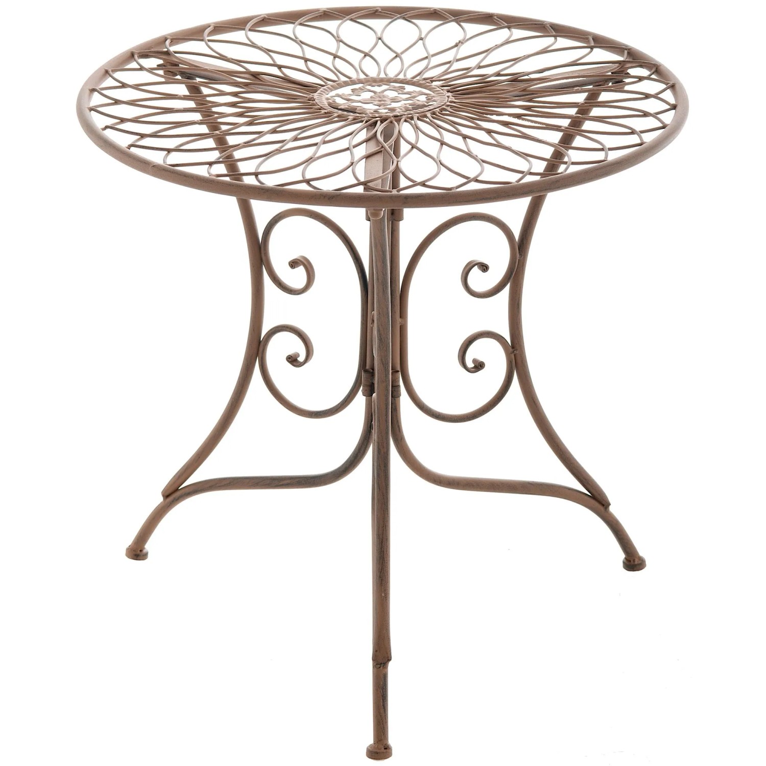 DELUKE Gartentisch JAN Antik 55x55x52cm Metall Antik-Braun Balkontisch Outdoor-Tisch Klein