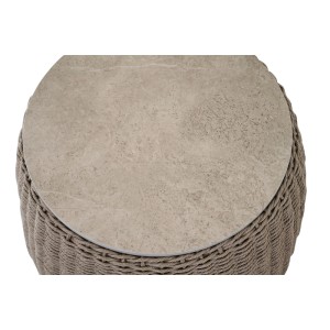 Siena Garden Gartentisch Liguria, rund, Steinoptik in Taupe-Grau, Ø 54,5 cm.