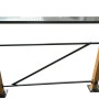 Detailansicht: Leco Luxus-Grillpavillon mit Ablagefläche und Holzoptik.