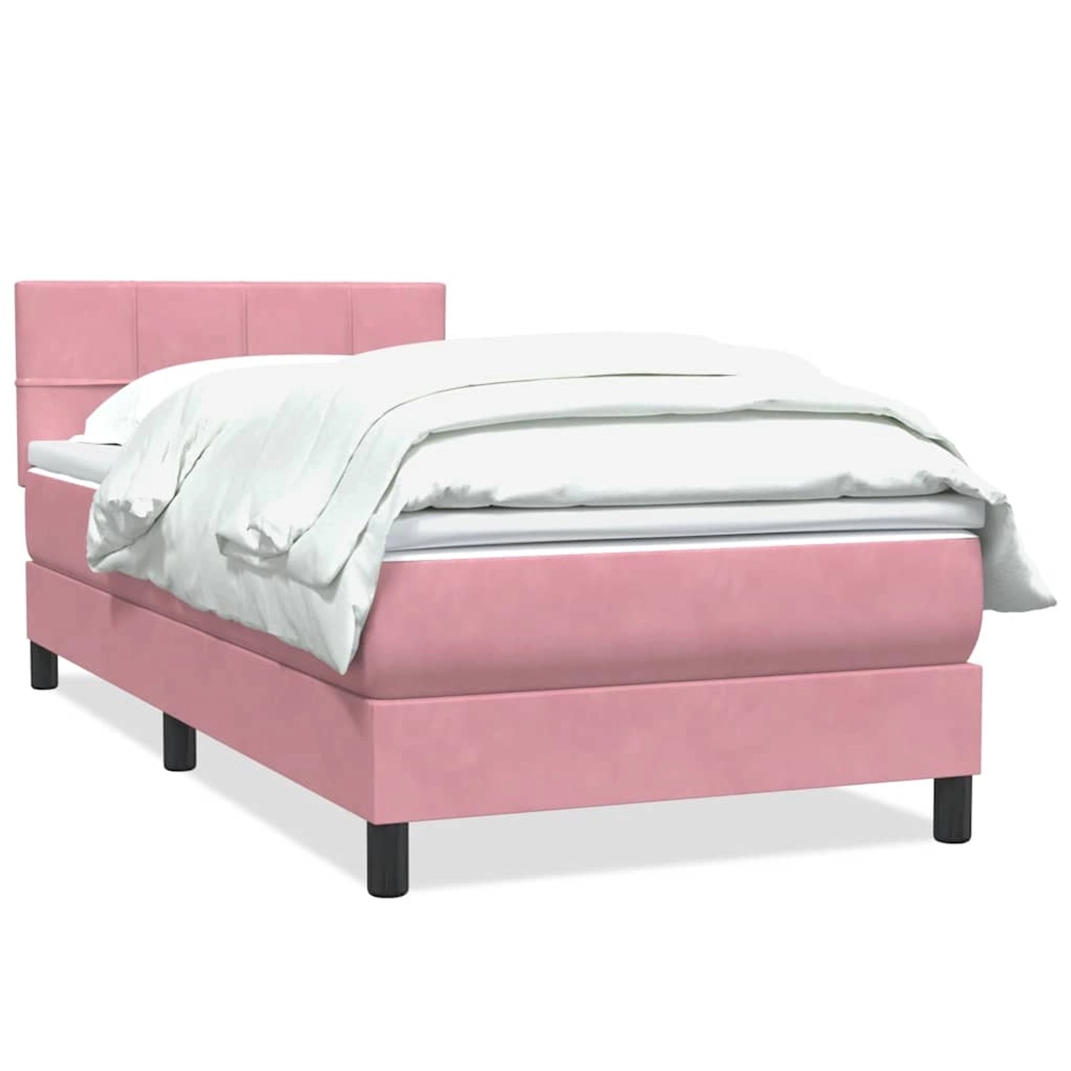 vidaXL Boxspringbett mit Matratze Rosa 100x220 cm Samt 3316250 günstig online kaufen