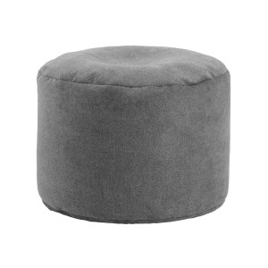 Anthrazitfarbener mokebo Minipouf Hocker, runder Sitzhocker oder Fußhocker.