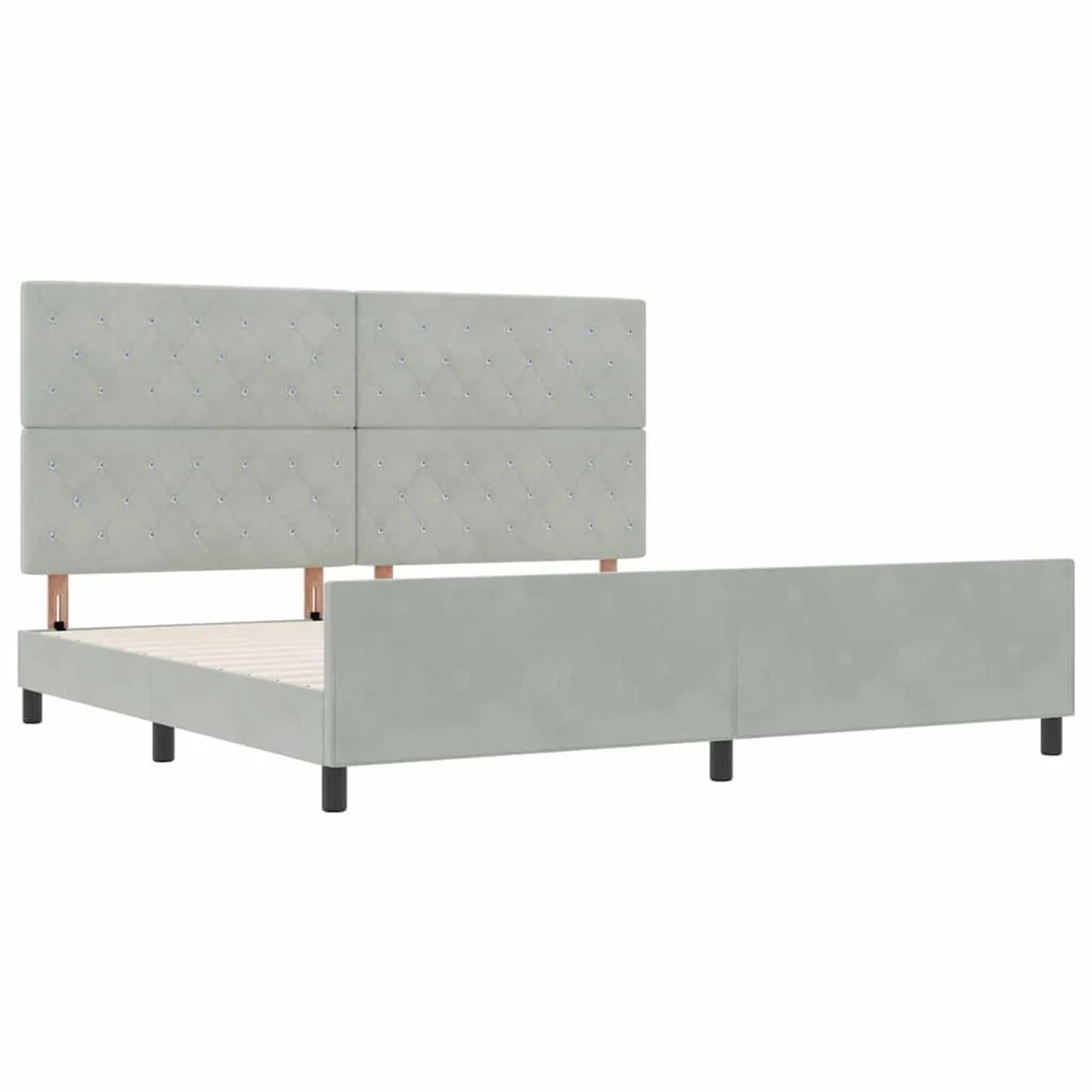 vidaXL Bettgestell mit Kopfteil Hellgrau 200 x 200 cm Samt 3344897 günstig online kaufen