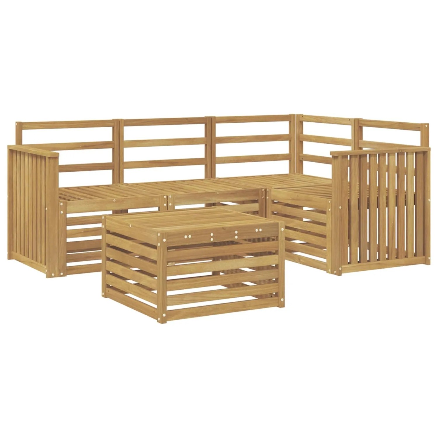 vidaXL Outdoor-Sofagarnitur 5-Tlg Weiß 59 x 59 x 37 cm 3391789