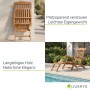 Juskys Akazienholz Sonnenliege Evia, klappbar und mit Fußstütze, für Garten und Balkon.
