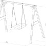 Axi Nestschaukel Roxy, Grau/Weiß, mit Holzgestell und Maßen. Ideal für Kinder zum Schaukeln im Garten.