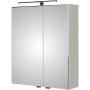 Pelipal Spiegelschrank Quantum 07, 60 cm, Schneeweiß Glanz mit LED-Leuchte und zwei Spiegeltüren.