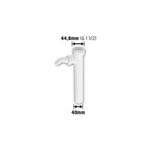 Weißes Verstellrohr G 1 1/2 (44,8 mm) für Siphonverlängerung.