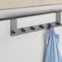Wenko Türgarderobe Celano Grau mit 6 Haken an einer Tür mit Handtuch.