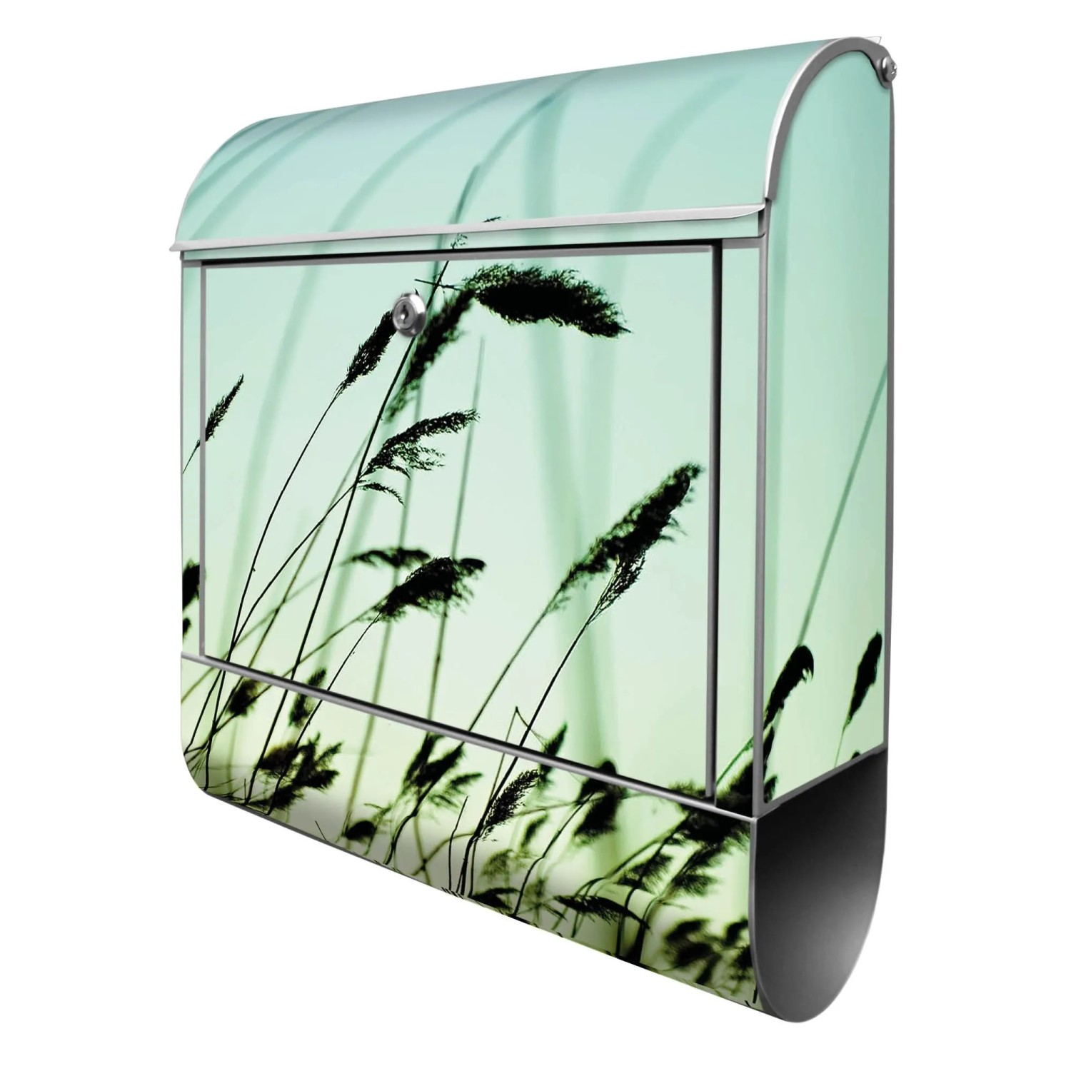 Banjado Design Briefkasten Silber Pulverbeschichtet 39x47x14cm 2 Schlüssel günstig online kaufen