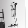 Ideal Standard Brausethermostat Ceratherm T25 Aufputz in Silk Black mit Handbrause und Brausestange.