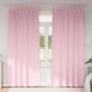 vidaXL Verdunkelungs-Vorhänge mit Ringen Babyrosa Polyester 4107631