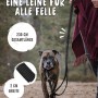 Schwarze Rudelkönig Hundeleine Frida mit Hund. Verstellbare Führleine aus Nylon, 230 cm lang.