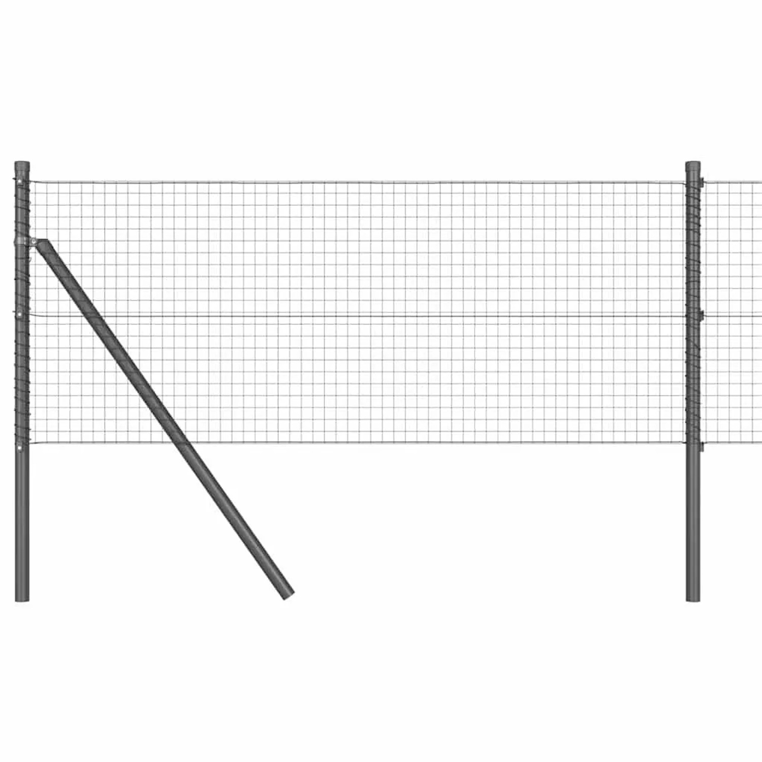 vidaXL Zaunpfosten Grau 100 x 0,6 m 25 x 25 mm Maschen Stahl und PVC 335190 günstig online kaufen
