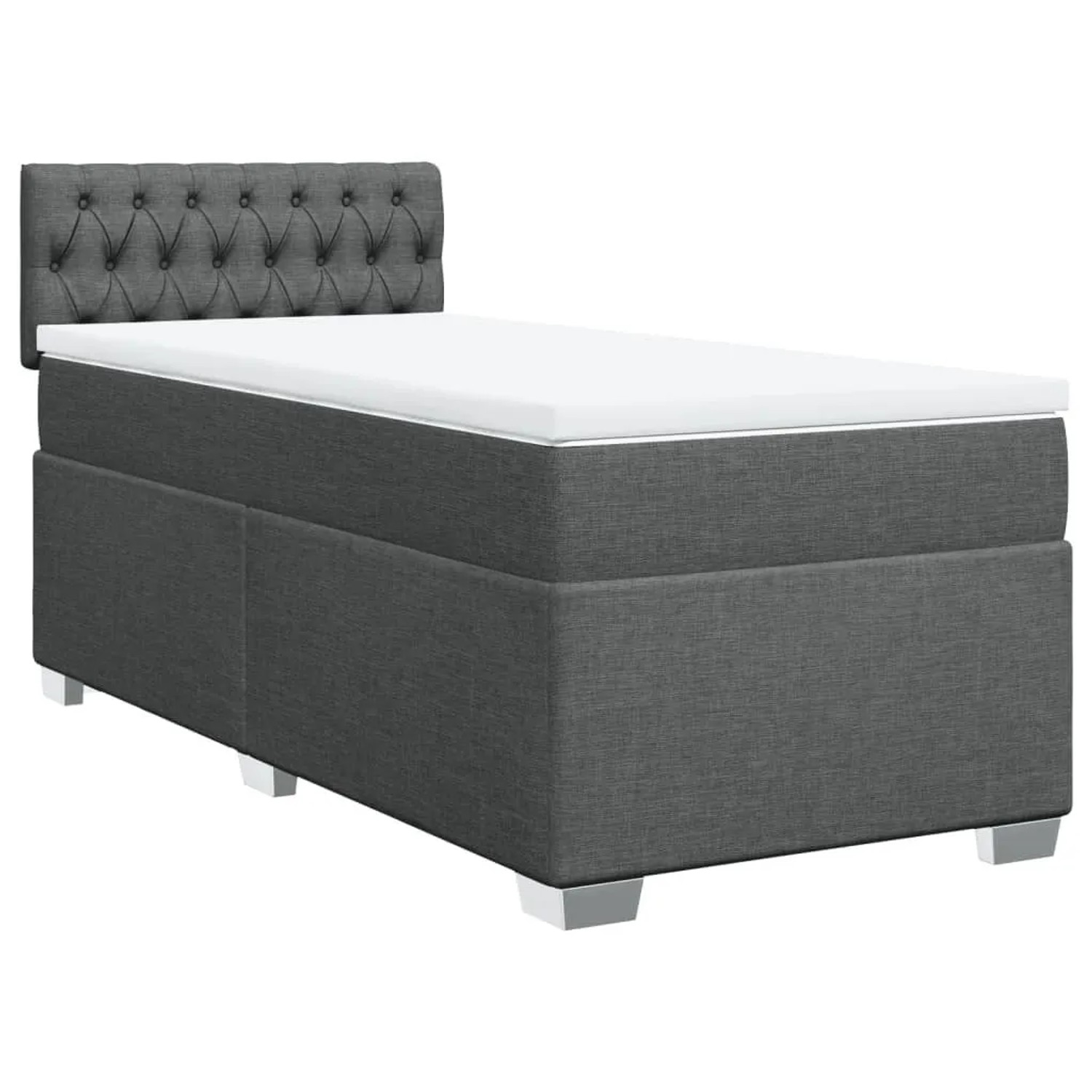 vidaXL Boxspringbett mit Matratze Dunkelgrau 90x190 cm Stoff 3285751 günstig online kaufen