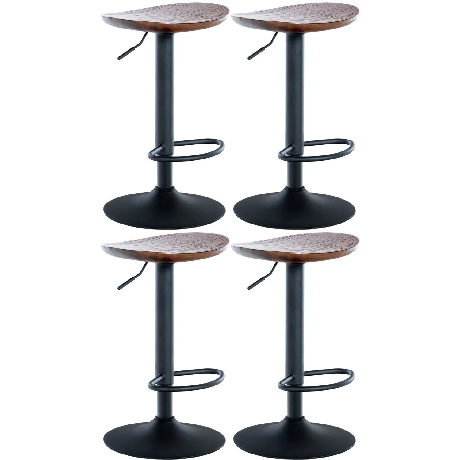CLP 4er Set Barhocker Skelde Walnuss