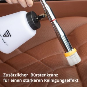 STAHLWERK Druckluft-Reinigungspistole RP-92 ST mit Bürstenaufsatz für effektive Fahrzeugreinigung.
