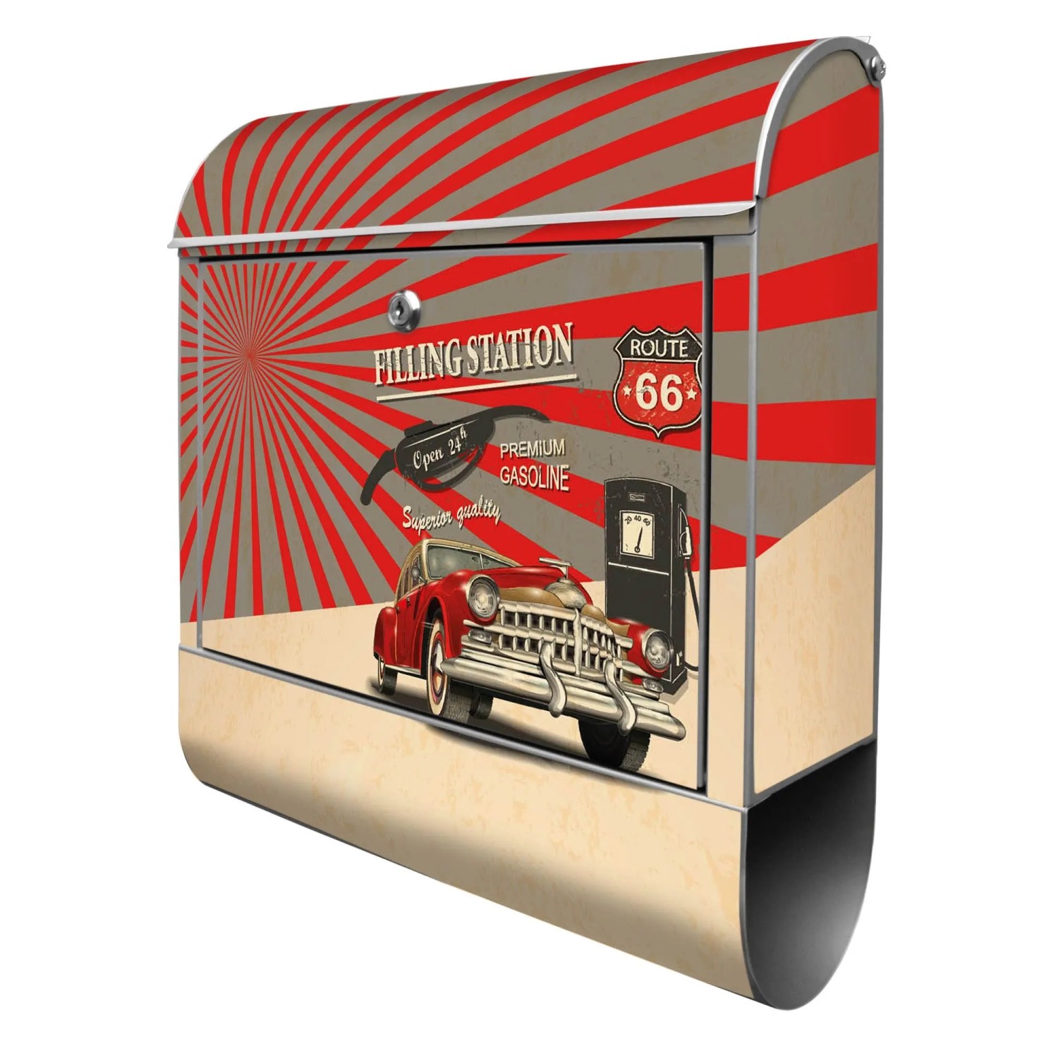 Banjado Design Briefkasten Silber Pulverbeschichtet 39x47x14cm 2 Schlüssel günstig online kaufen