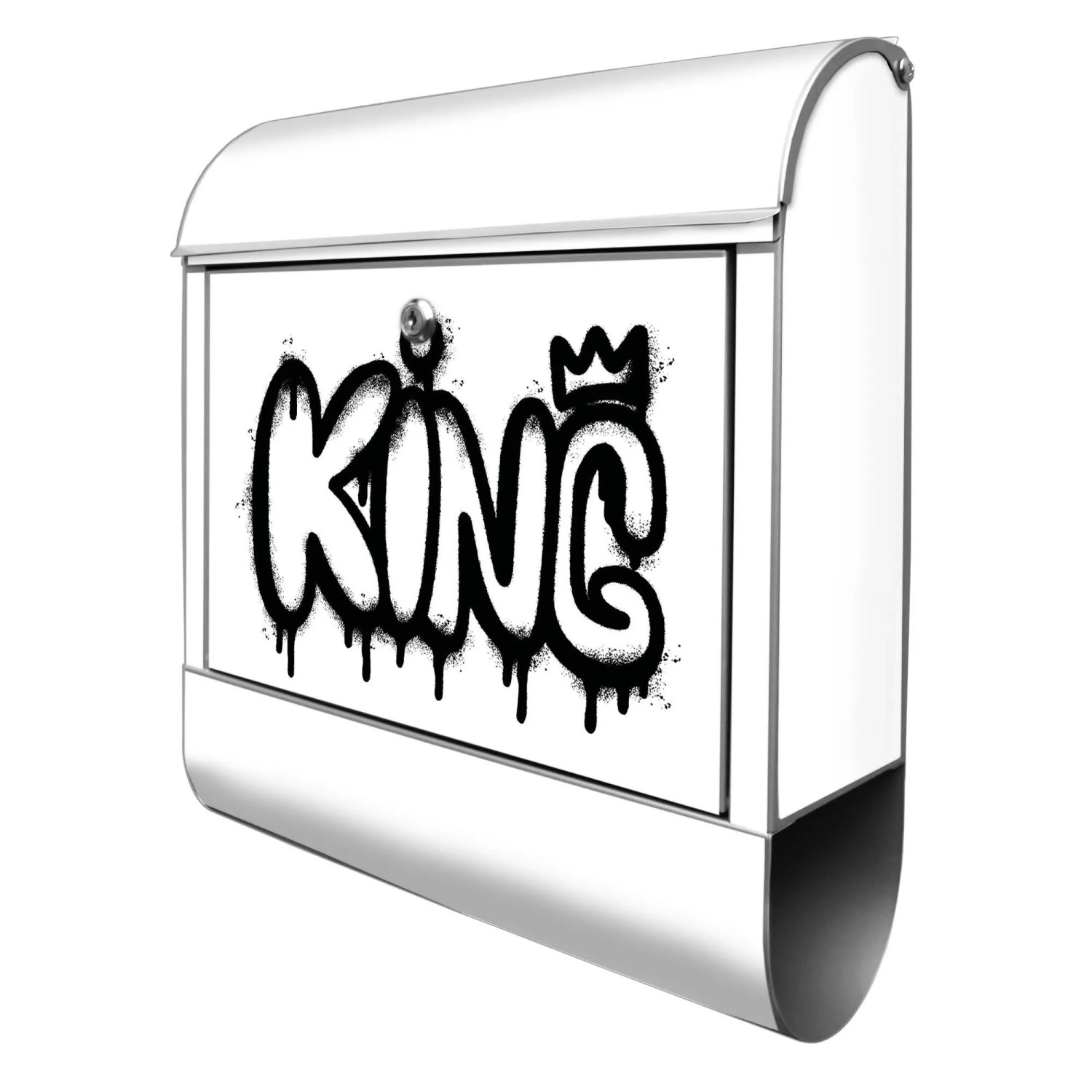 Banjado Design Briefkasten Silber Pulverbeschichtet 39x47x14cm 2 Schlüssel günstig online kaufen