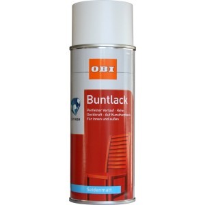 OBI Buntlack Spray RAL 9016 Verkehrsweiß, seidenmatt, 400ml Dose.