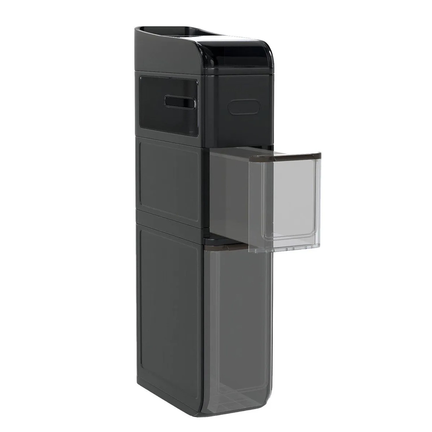 Costway Badrollwagen Nischenschrank Schmal mit Taschentuchbox Schwarz