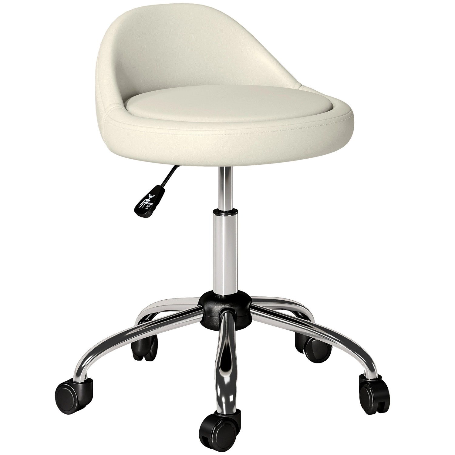 HOMCOM Salonstuhl Kunstleder 35 x 63-83H cm Weiß günstig online kaufen