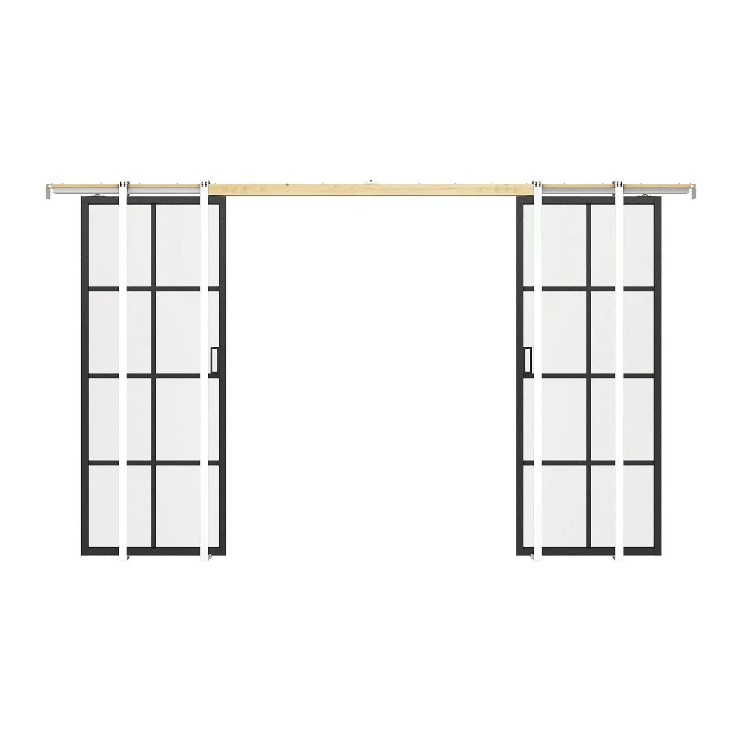 Vente-unique Schiebetür Wilden Schwarz 83 cm