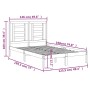 vidaXL Massivholzbett, 120x190 cm, Kiefernholz Bettrahmen mit Kopfteil, Schlafzimmer Möbel.