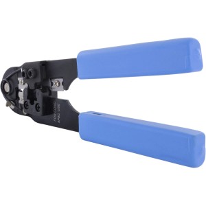 Schwaiger Crimpzange für Westernstecker (RJ45) zum Kürzen, Abisolieren und Crimpen von Kabeln.