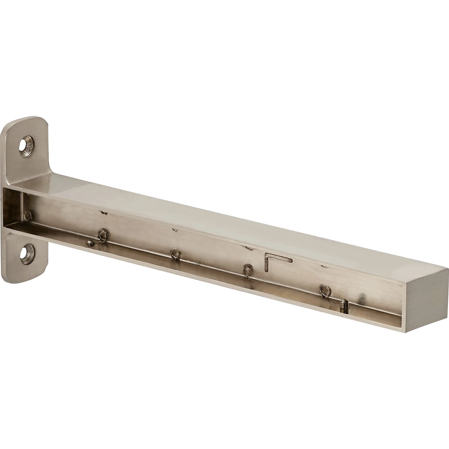 Konsole Verbinder in gebürstetem Nickel, 2,3x23,5x2,2 cm, für Regalböden & Möbelbau.