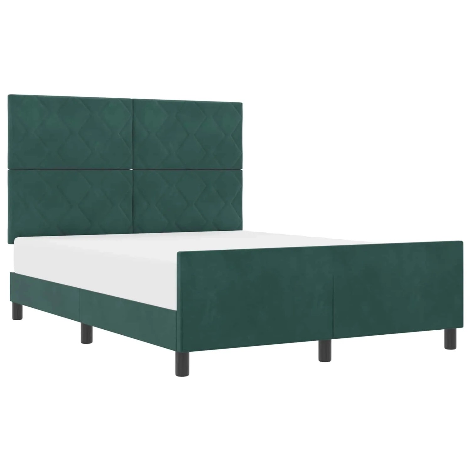 vidaXL Boxspringbett mit Kopfteil Dunkelgrün 140 x 190 cm Samt 3345008