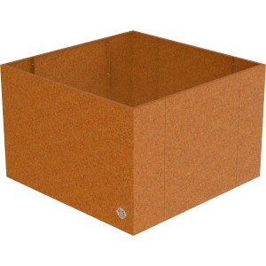 Quadratisches Eleo Hochbeet Monterosso aus Cortenstahl, 90x90x68 cm, für Garten und Terrasse.