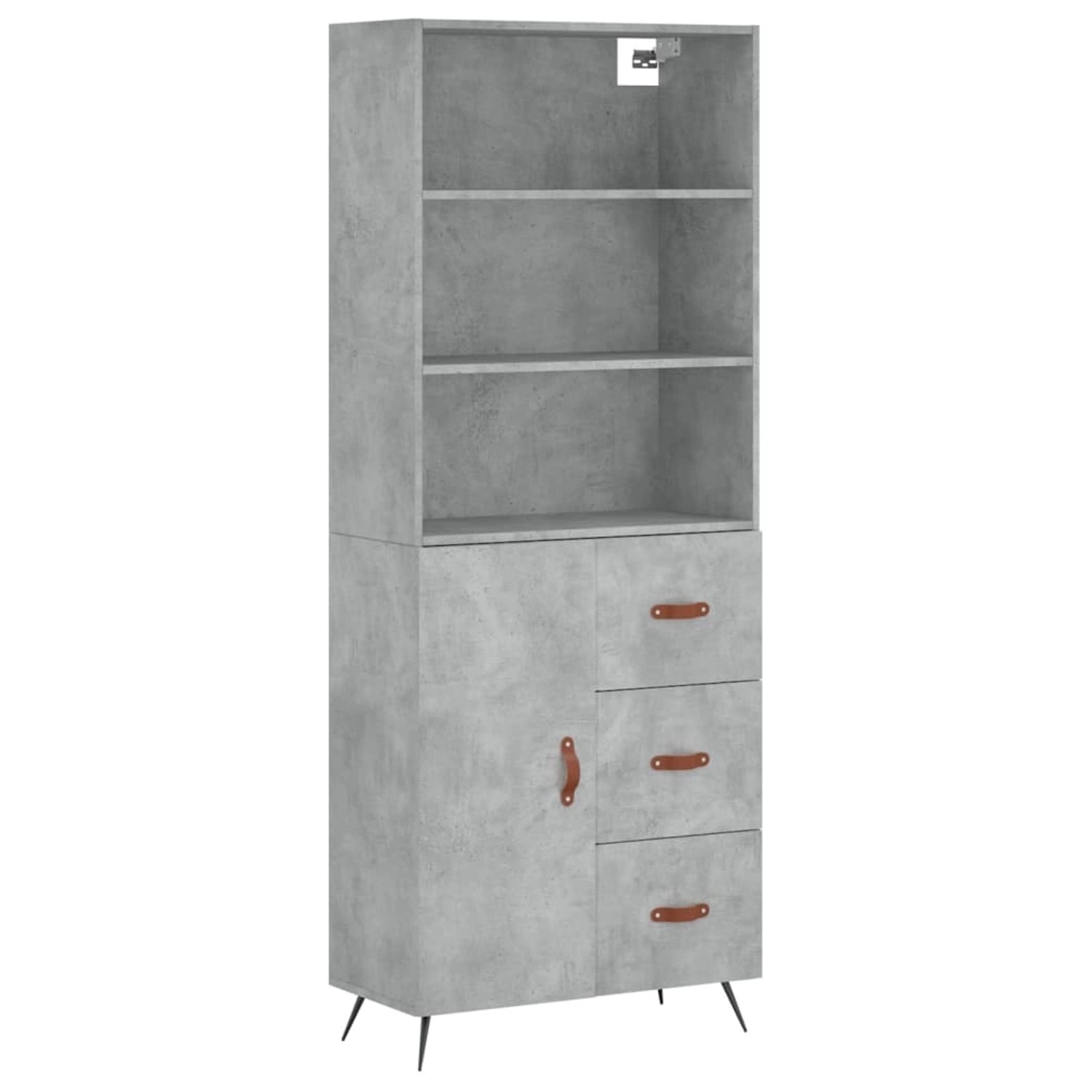 vidaXL Highboard Betongrau 69,5x34x180 cm Holzwerkstoff 3189417