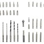 LUX Bohrer- und Bit-Set, 42-teilig, mit verschiedenen Bohrern, Bits und Bithalter.