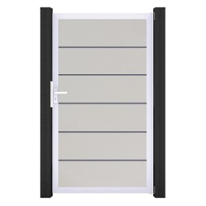 GroJa Basicline Gartentor, 100x180 cm, Weiß, mit Rahmen. Sichtschutzzaun Tor für den Garten.