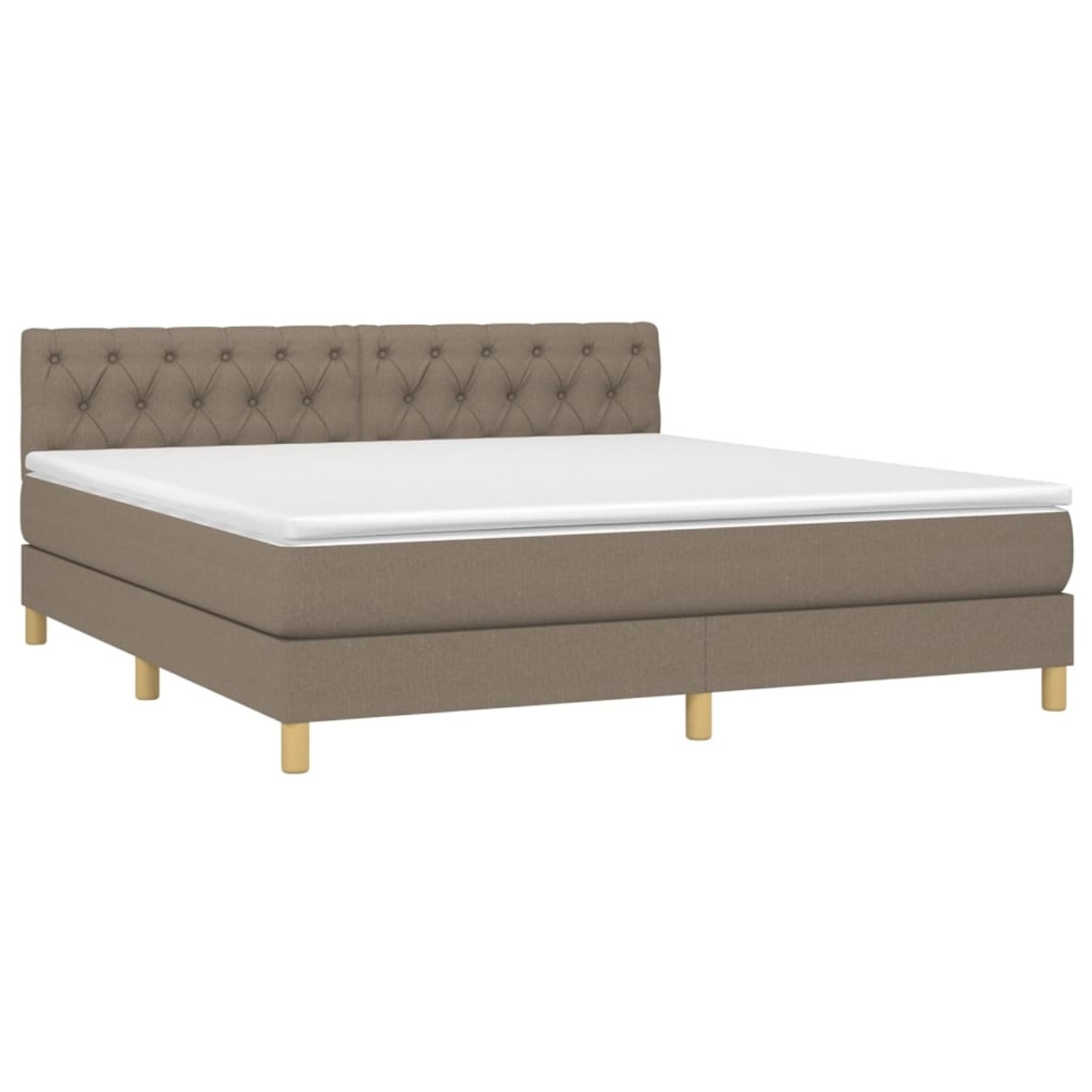 vidaXL Boxspringbett mit Matratze & LED Taupe 160x200 cm Stoff 3133969 günstig online kaufen